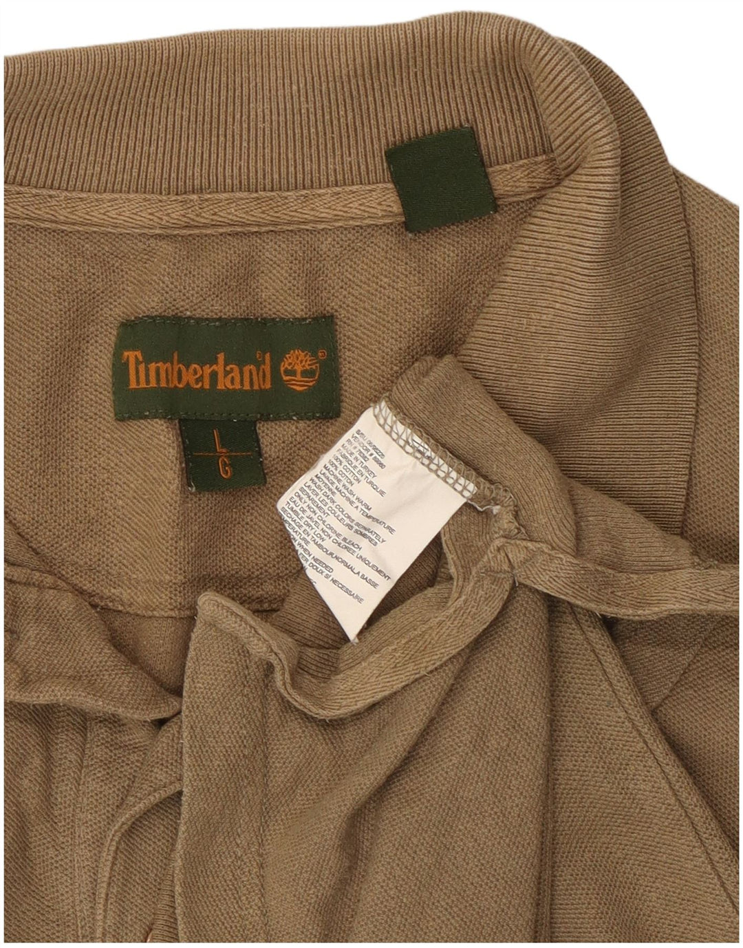 Camisa polo masculina Timberland grande algodão bege