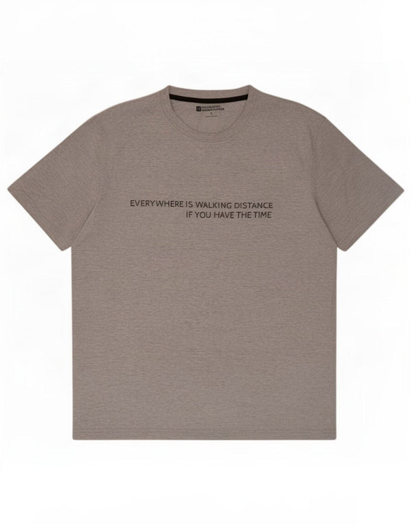 Camiseta gráfica masculina Mountain Warehouse Top XL algodão manchado cinza