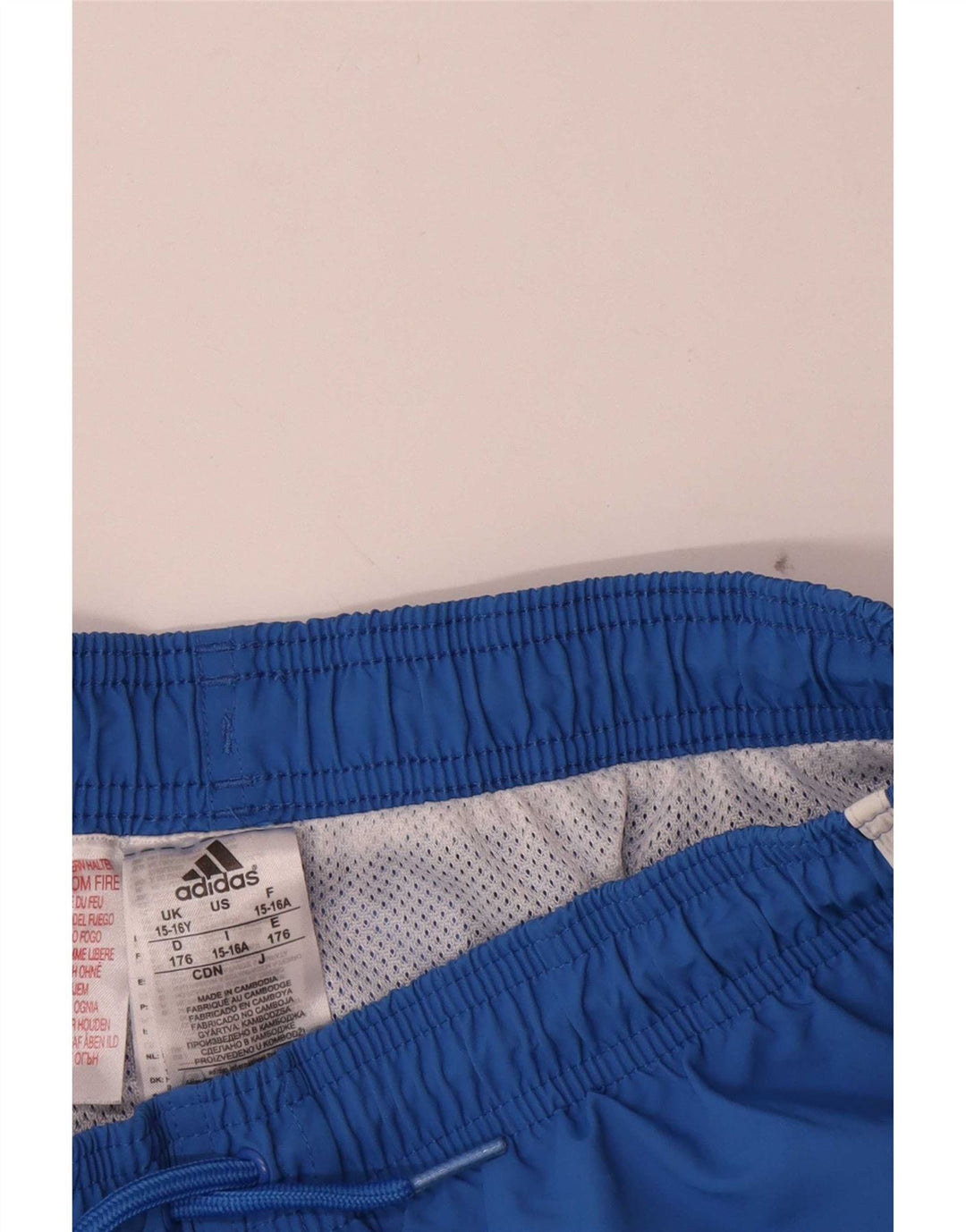 Shorts esportivos gráficos Adidas meninos 15-16 anos azul poliéster