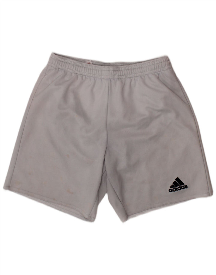 Shorts esportivos Adidas Climalite para meninos 9-10 anos branco poliéster
