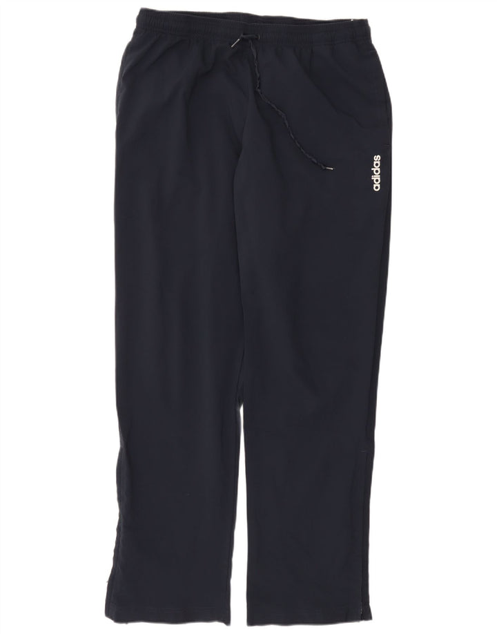 Calça de treino masculina Adidas grande poliéster azul marinho