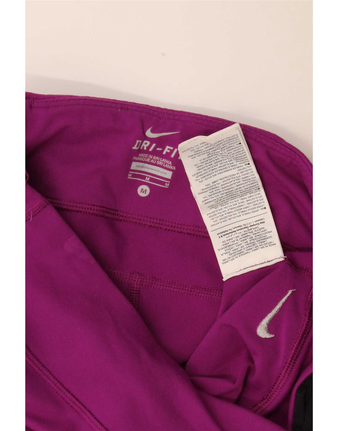 Nike Womens Capri Leggings UK 12 Médio Roxo Colourblock Nylon