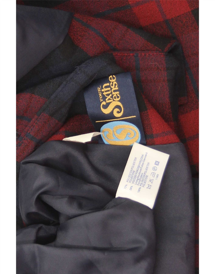 C&A Jaqueta blazer feminina de 4 botões 11-12 anos poliéster xadrez vermelho