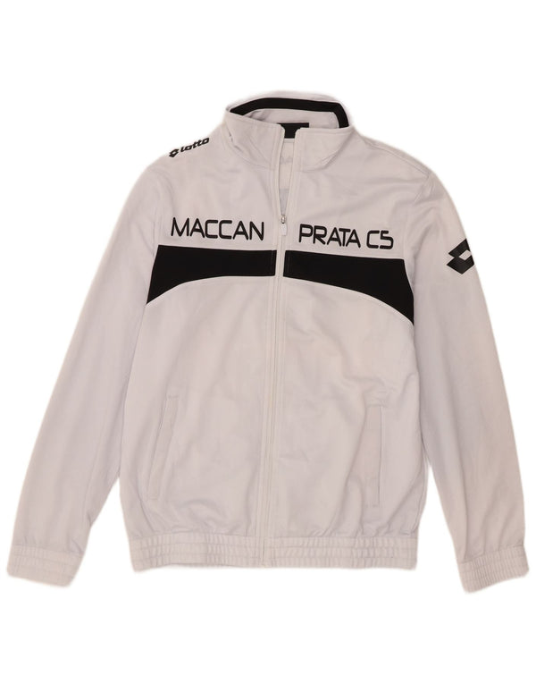Lotto Mens Graphic Tracksuit Top Jacket Médio Branco Colorblock Poliéster