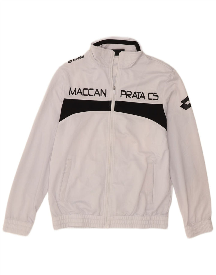 Lotto Mens Graphic Tracksuit Top Jacket Médio Branco Colorblock Poliéster