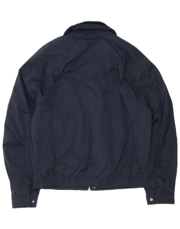 Zara Mens Bomber Jacket UK 36 Pequeno Poliéster Colourblock Azul Marinho