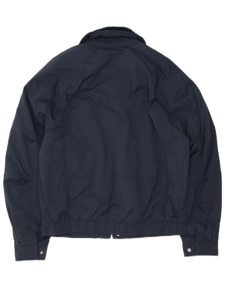 Zara Mens Bomber Jacket UK 36 Pequeno Poliéster Colourblock Azul Marinho