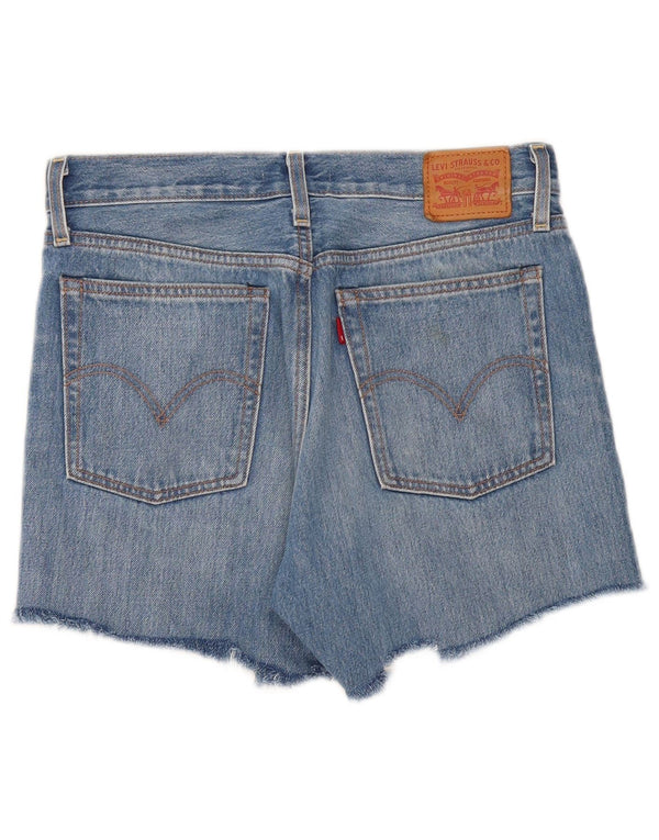 Shorts jeans feminino Wedgie de cintura alta da Levi's W29 pequeno algodão azul