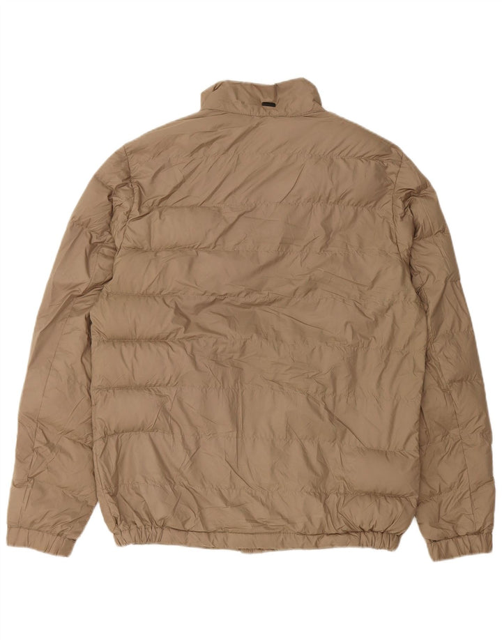 Jaqueta acolchoada masculina Massimo Dutti UK 36 poliéster bege pequeno