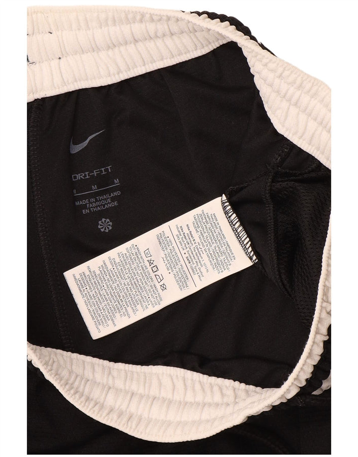 Shorts esportivos masculinos Nike Dri Fit médio preto colorblock poliéster