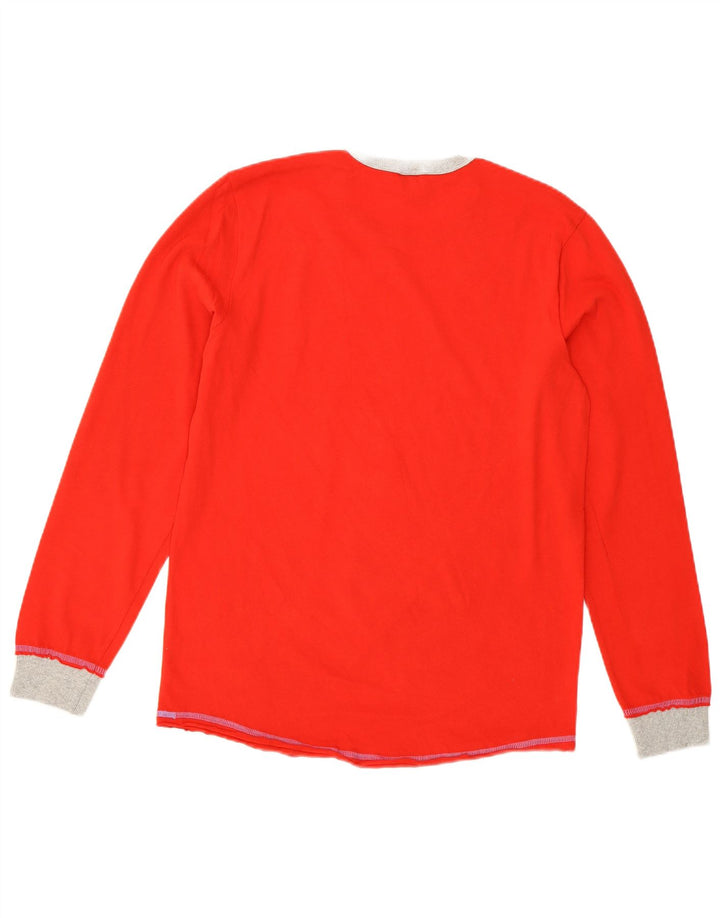 Top feminino BENETTON com estampa Peanuts manga comprida Reino Unido 14 médio vermelho desenho animado