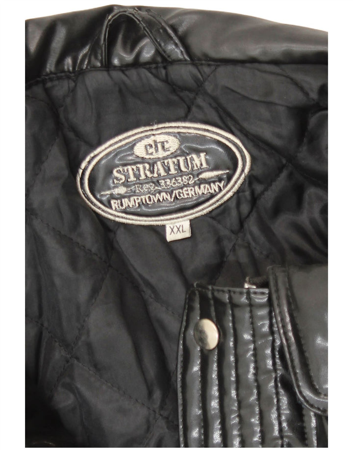 Jaqueta bomber masculina vintage UK 44 2XL preta