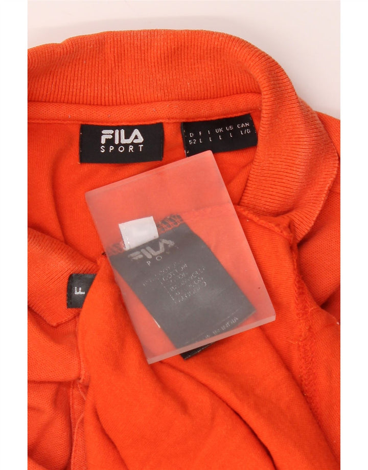 Camisa polo masculina Fila grande algodão laranja