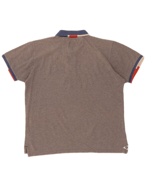 Camisa polo masculina North Sails grande cinza colorblock algodão