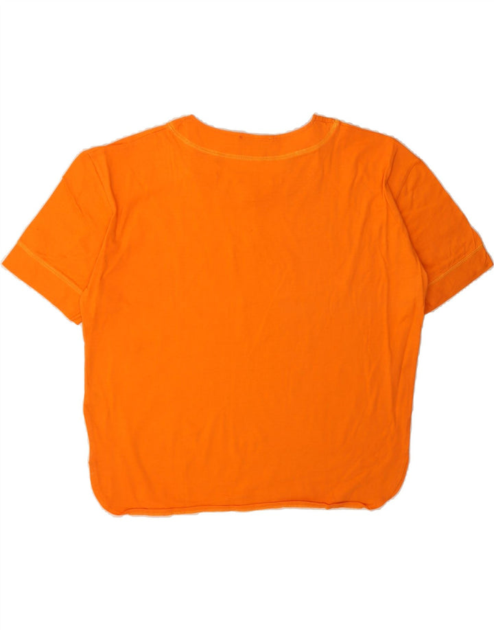 VINTAGE Womens Oversized Blouse Top UK 14 Medium Orange Cotton Vintage Vintage and Second-Hand Vintage from Messina Hembry 