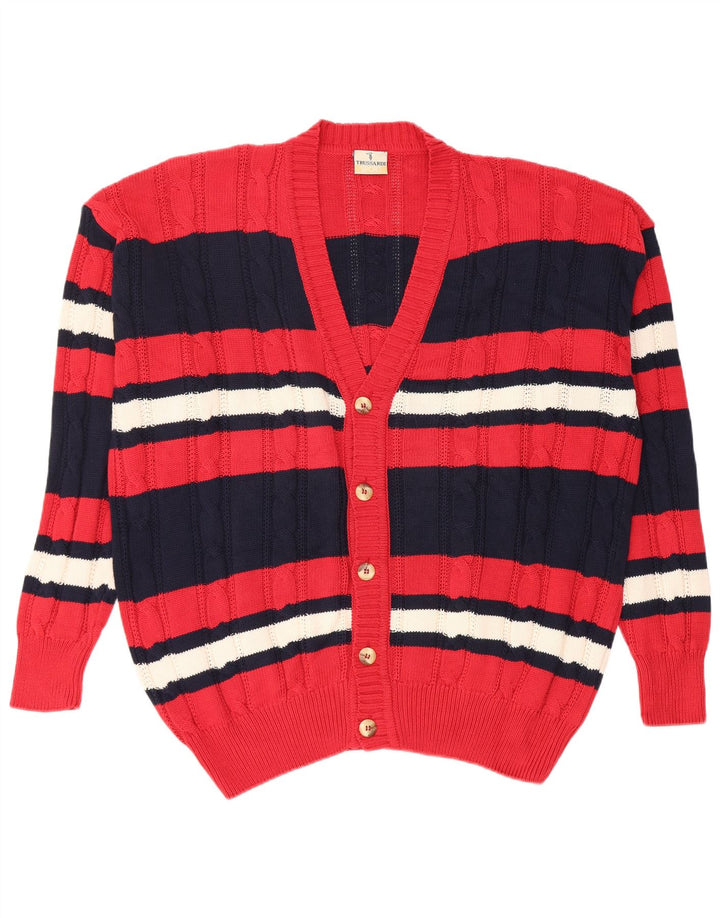 Suéter cardigã masculino Trussardi IT 50 bloco colorido azul marinho médio