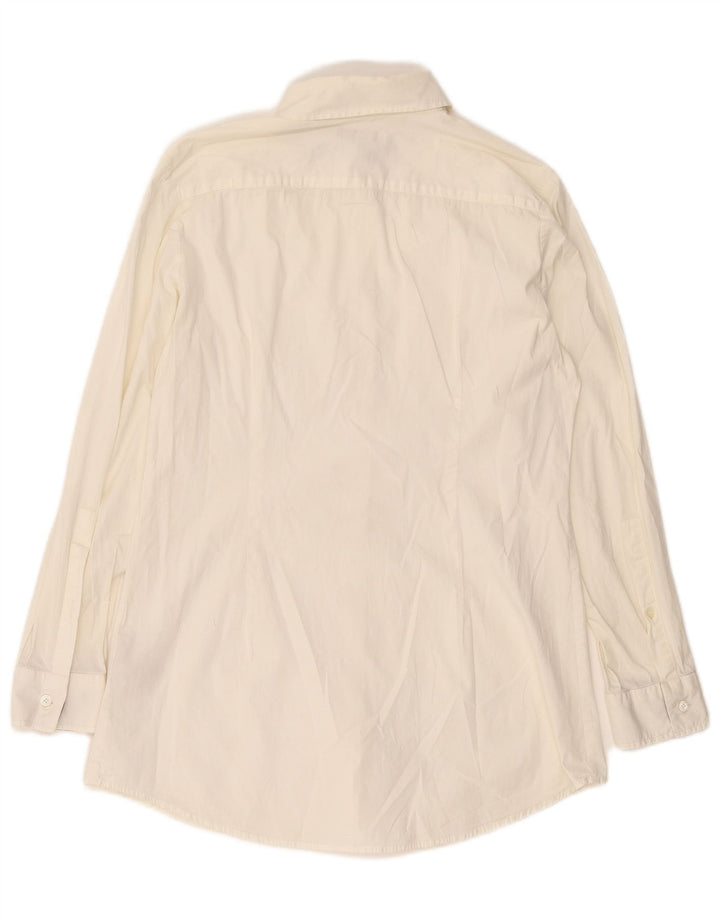 Camisa feminina BURBERRY UK 16 grande algodão branco