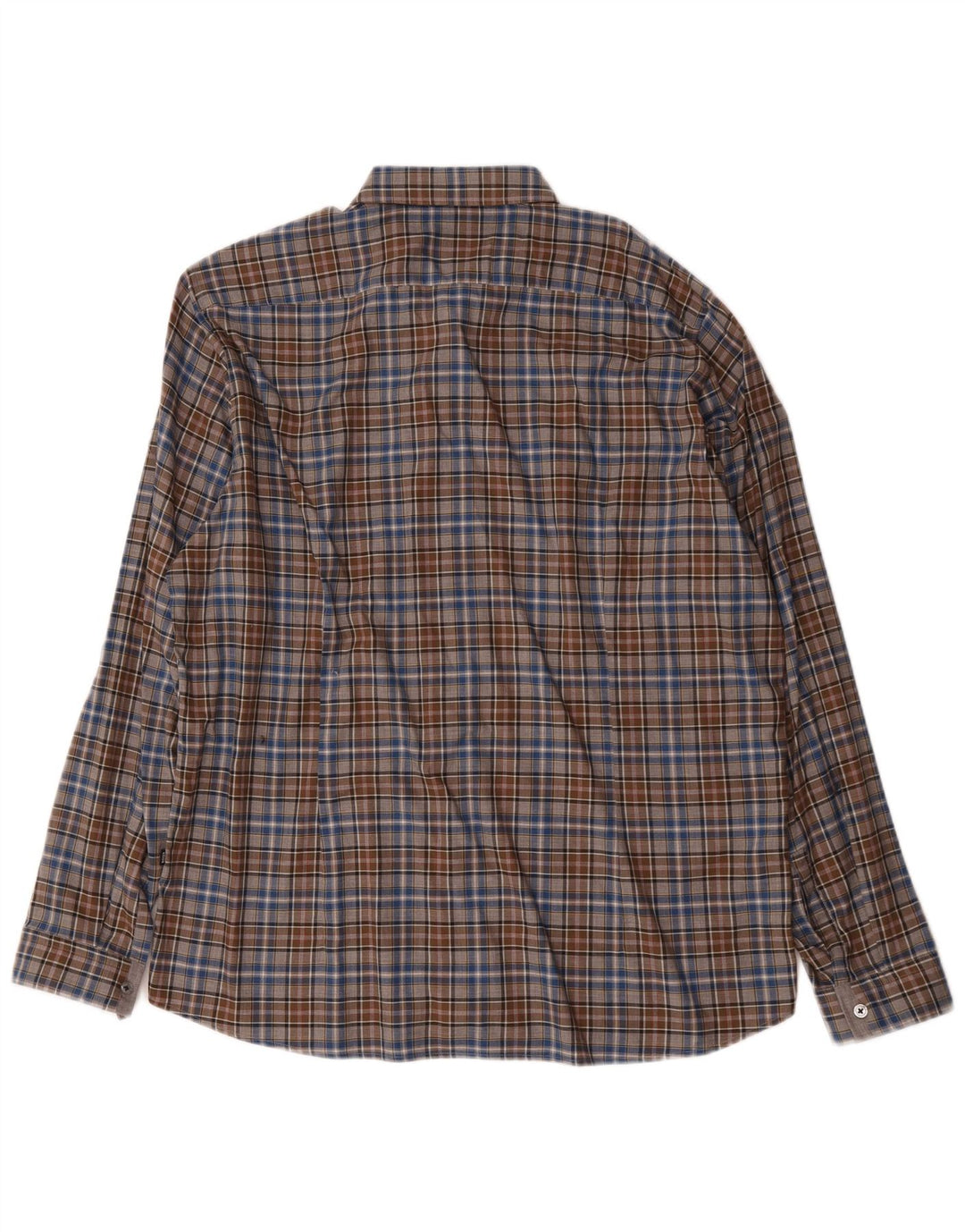 Camisa masculina Hugo Boss Regular Fit XL marrom xadrez algodão