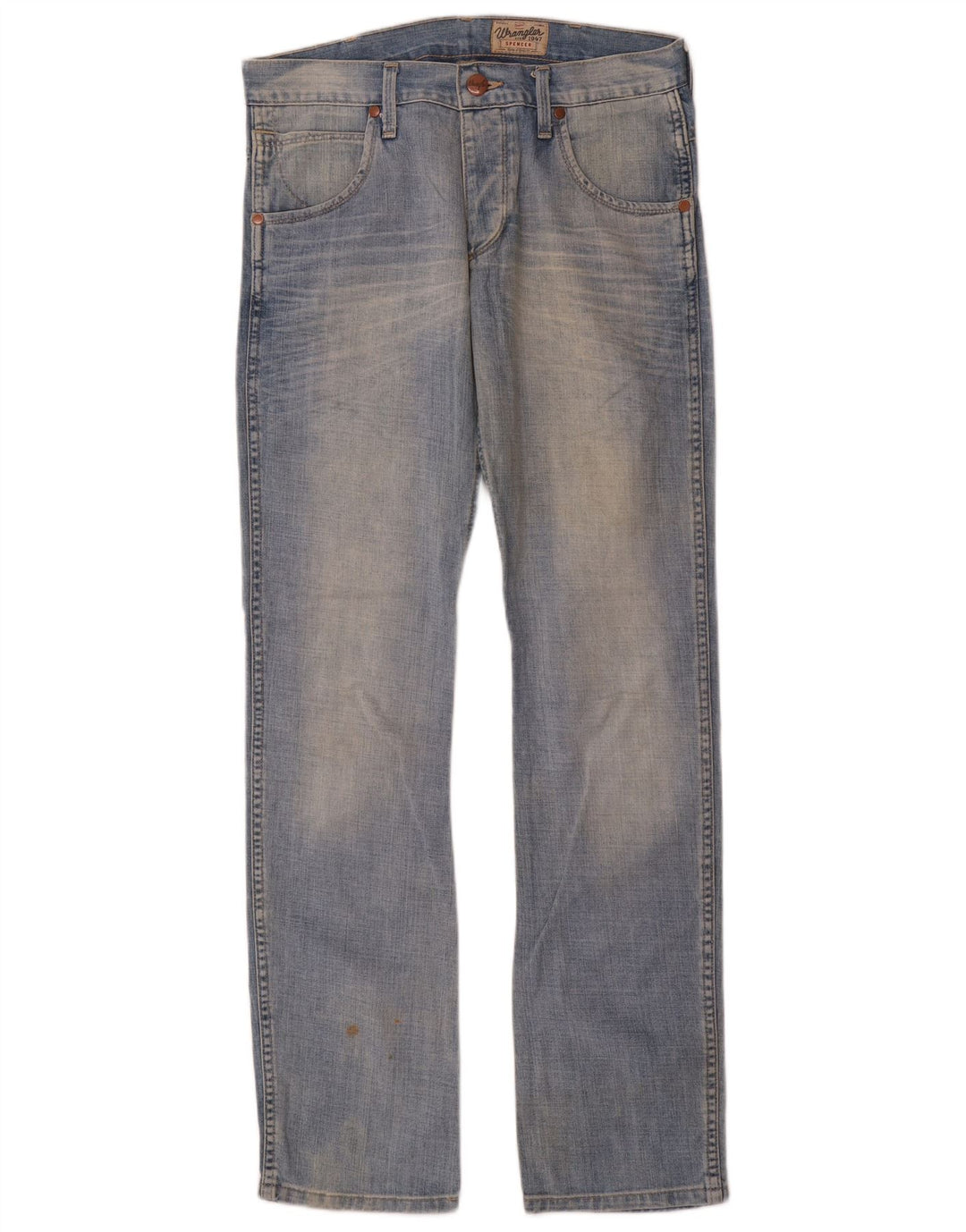 Wrangler Masculino Spencer Straight Jeans W32 L34 Azul Algodão