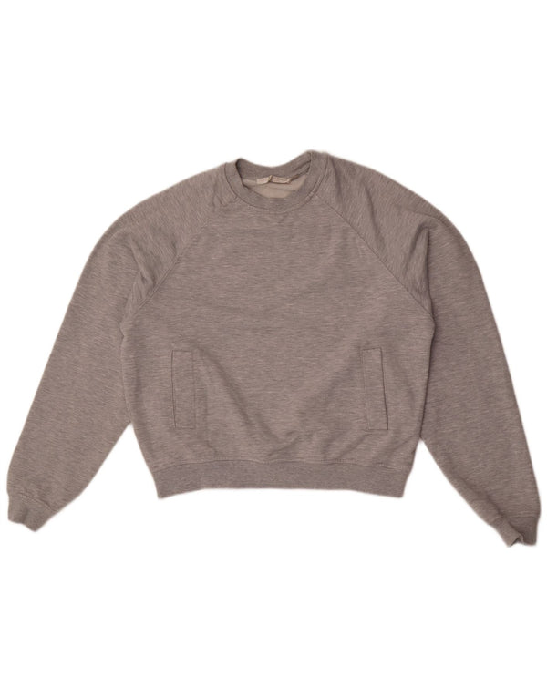 Zara moletom feminino oversized jumper UK 14 algodão cinza médio