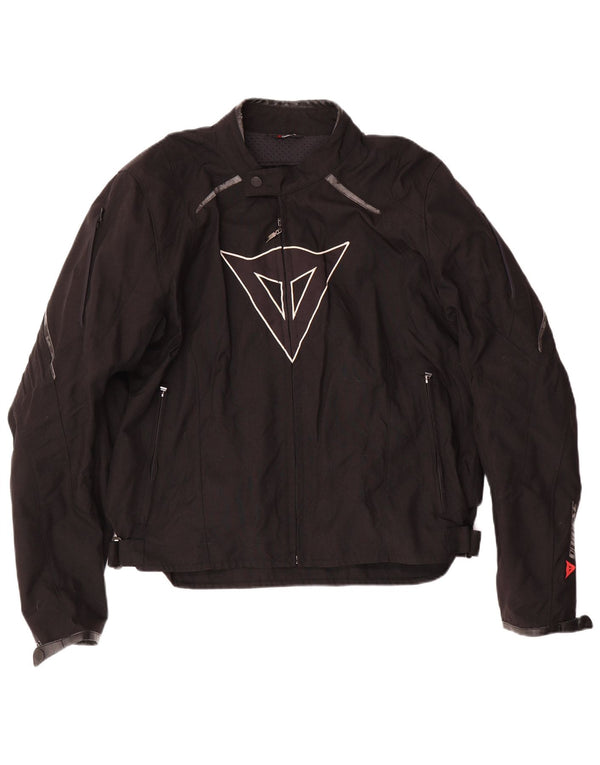 DAINESE Mens Graphic Racer Jacket EU 56 XL Black Nylon