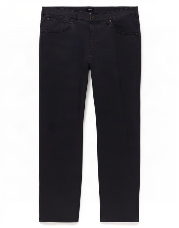 Gant Mens Straight Casual Trousers W38 L32 Navy Blue Cotton