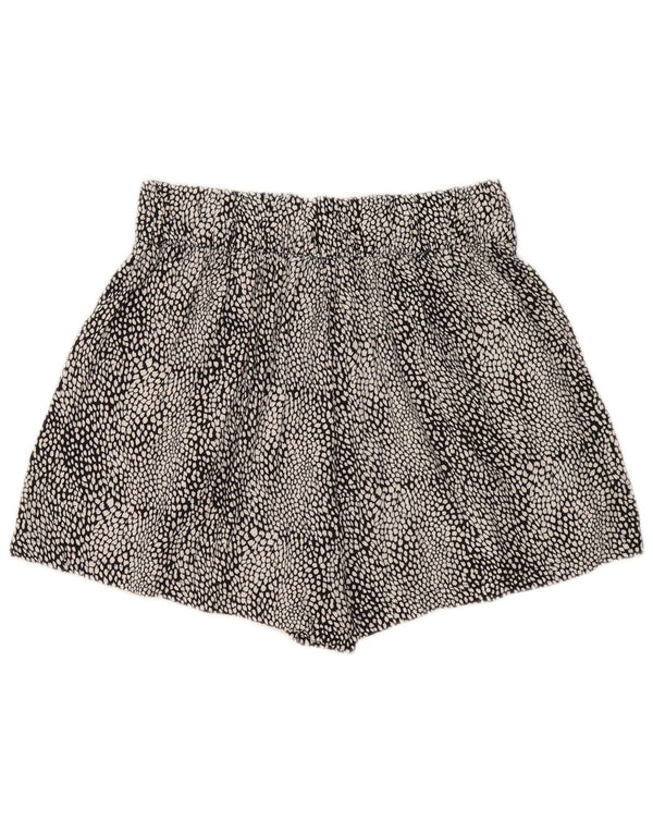 Shorts casuais femininos Marks & Spencer Reino Unido 8 pequeno W27 preto estampa animal