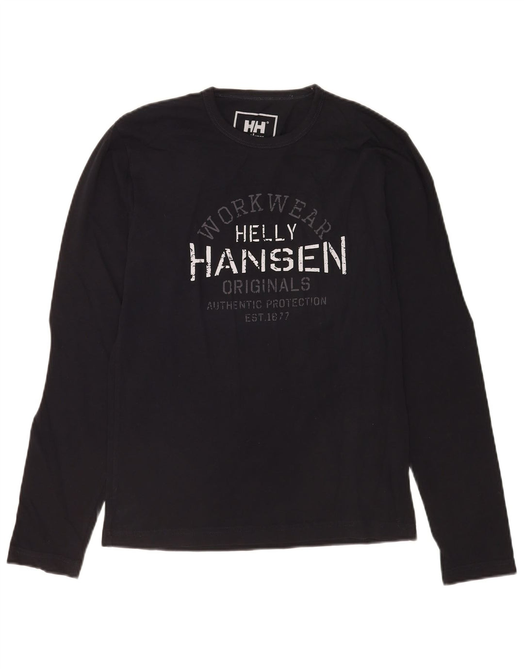Helly Hansen Mens Gráfico Top Manga Longa Pequeno Preto