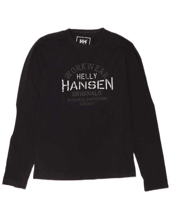 Helly Hansen Mens Gráfico Top Manga Longa Pequeno Preto