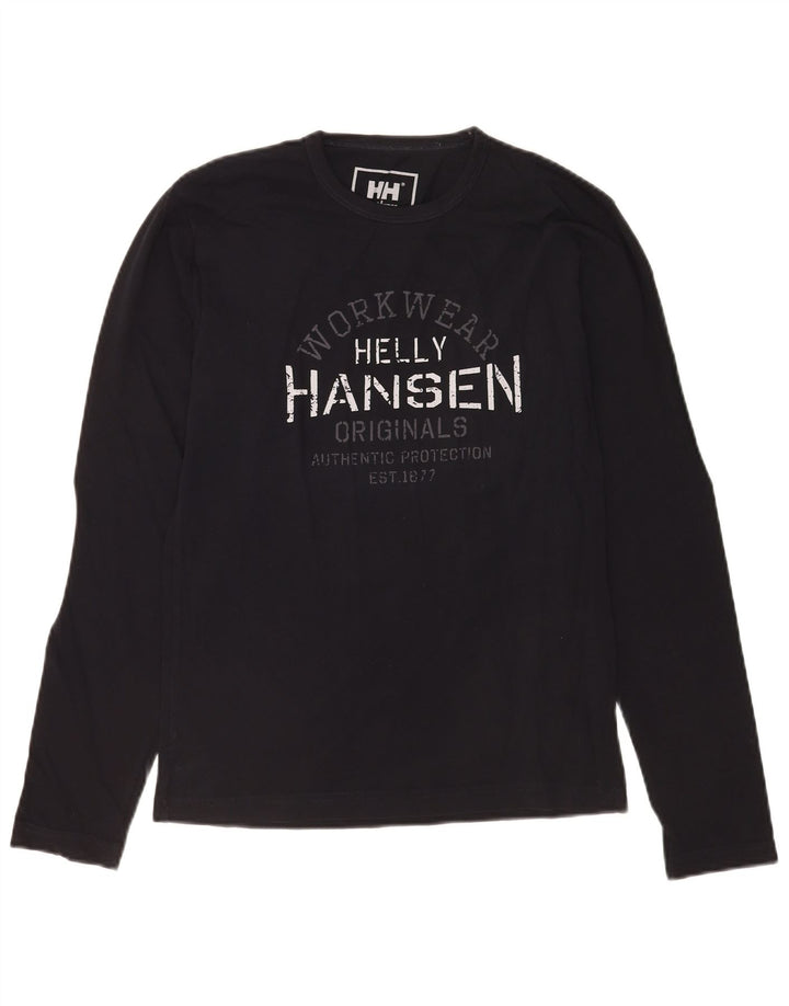 Helly Hansen Mens Gráfico Top Manga Longa Pequeno Preto