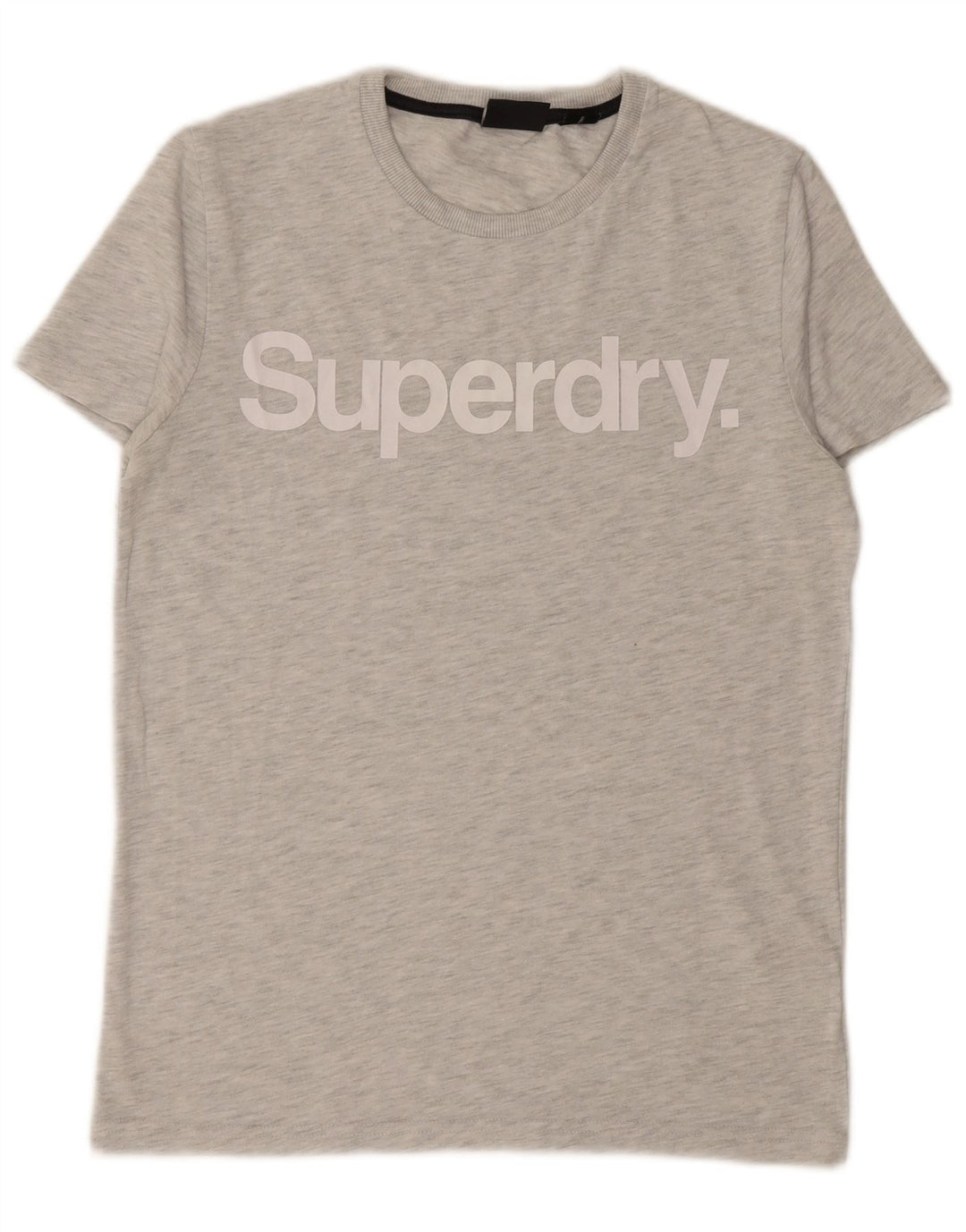 Camiseta masculina gráfica SUPERDRY Top algodão manchado cinza médio