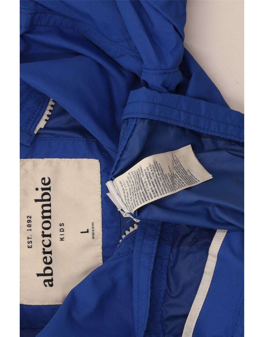Jaqueta bomber masculina Abercrombie & Fitch 7-8 anos grande nylon azul