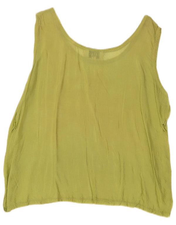 Blusa feminina Amaranto sem mangas oversized top UK 14 viscose verde médio