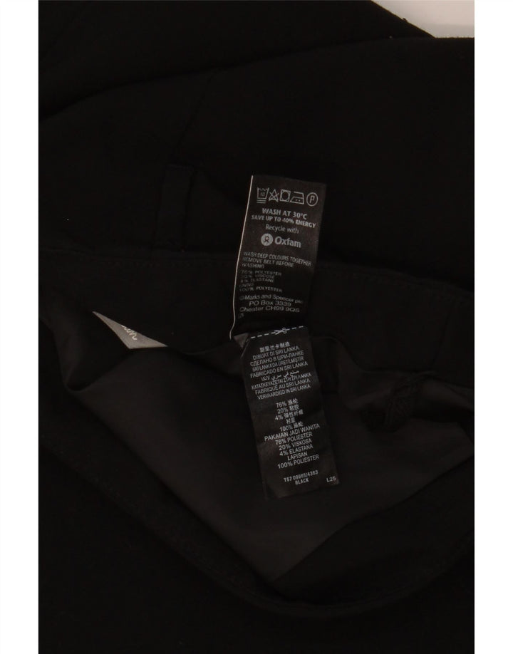 Saia lápis feminina Marks & Spencer Reino Unido 12 médio W30 poliéster preto
