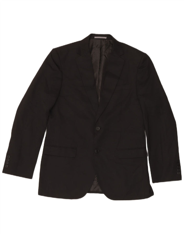 Jaqueta blazer masculina de ajuste regular com 2 botões da Marks & Spencer UE 50 grande preta