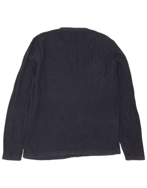 Suéter masculino Jack & Jones com gola redonda, grande algodão azul marinho