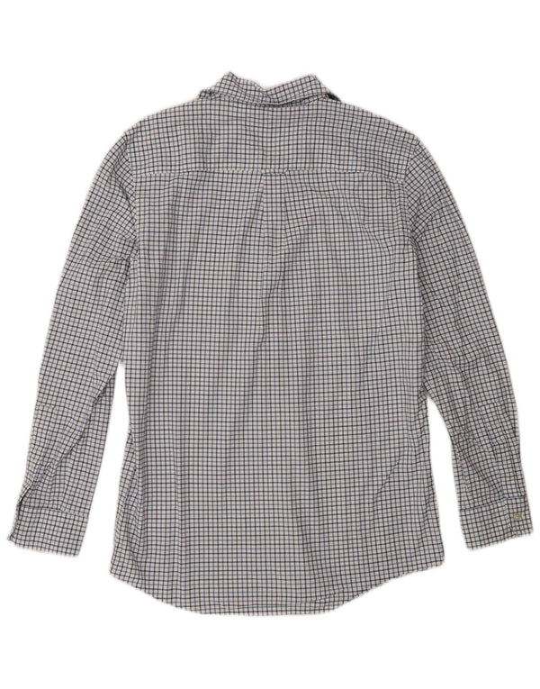 Chaps Mens Oxford Shirt Small White Check Cotton