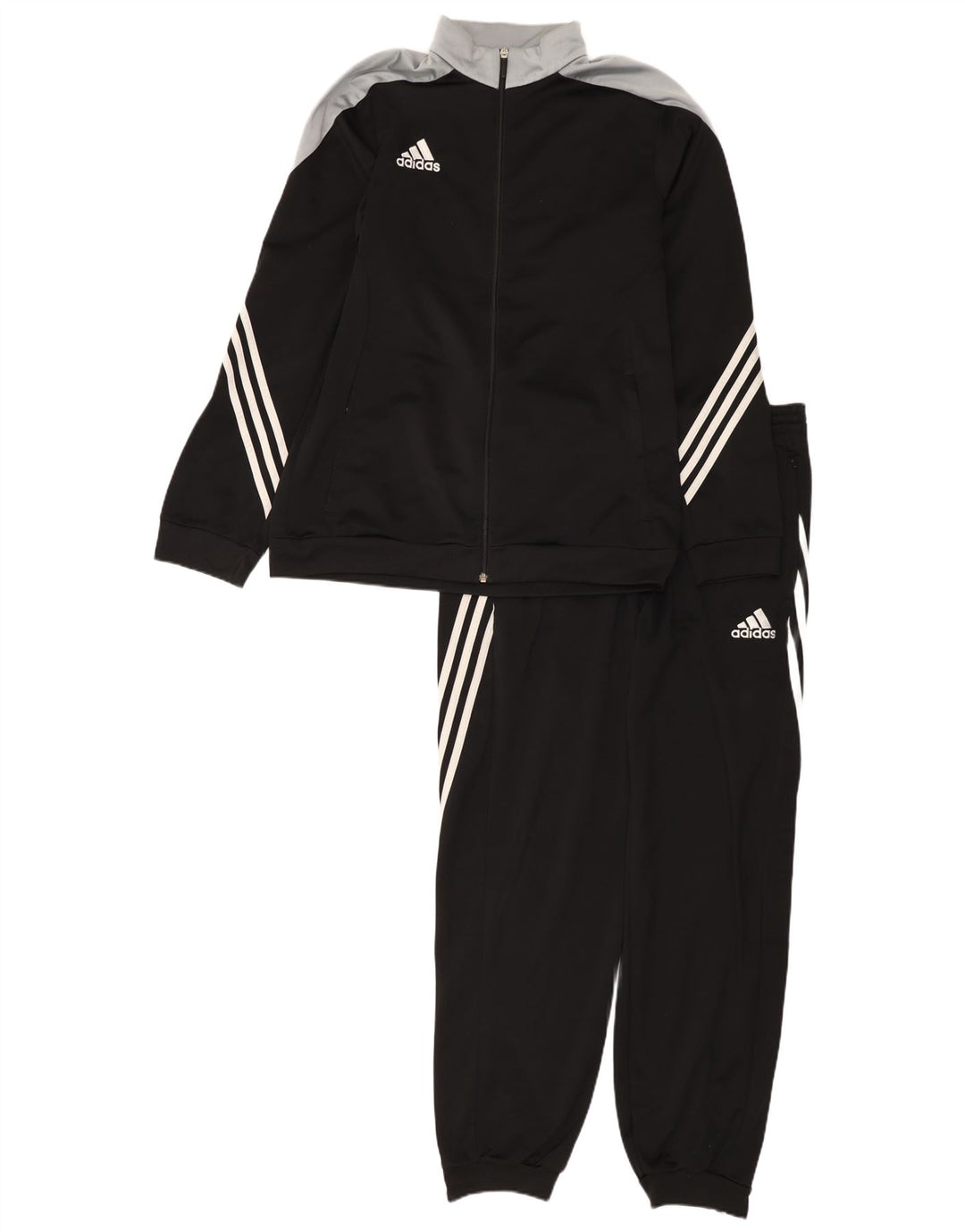 Adidas Mens Full Tracksuit Grande Preto Colourblock Poliéster