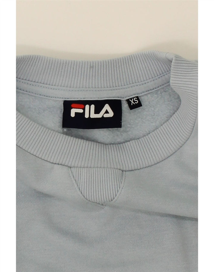 FILA Womens Sweatshirt Jumper UK 6 XS Blue Cotton Vintage Fila and Second-Hand Fila from Messina Hembry 