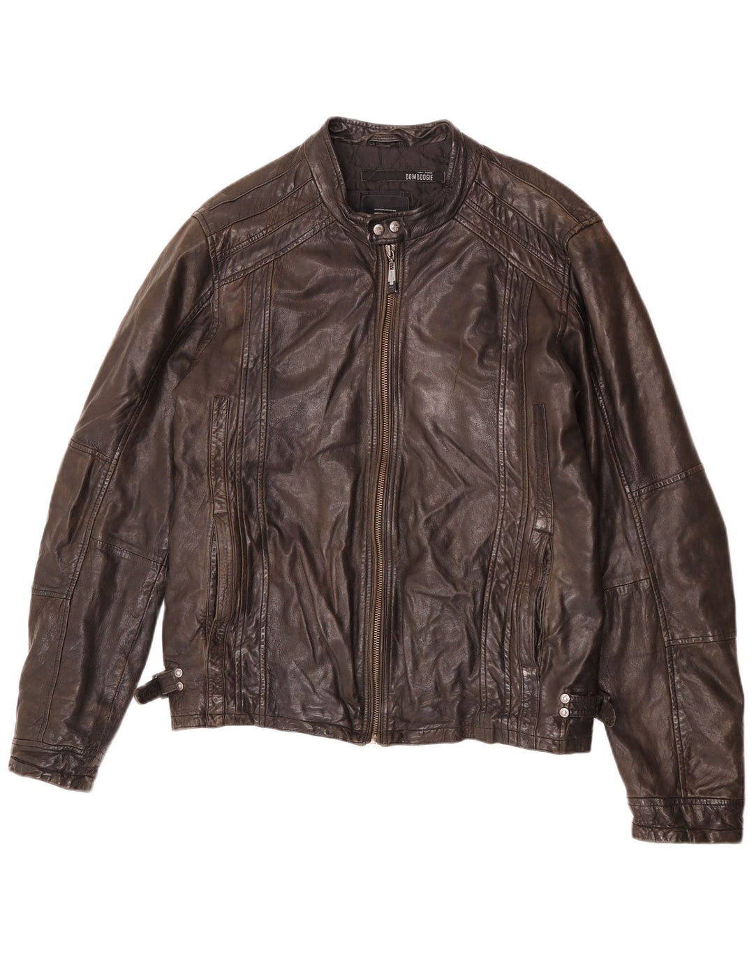 Jaqueta bomboogie masculina de couro Racer Reino Unido 42 XL couro marrom