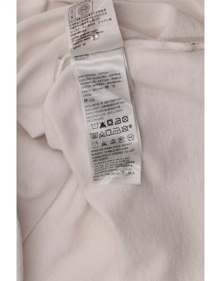 Suéter de moletom feminino oversized Levi's Reino Unido 14 grande listrado branco