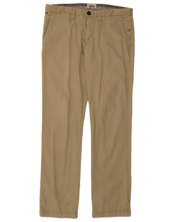 Tommy Hilfiger Calça Chino Masculina Reta W32 L32 Algodão Bege