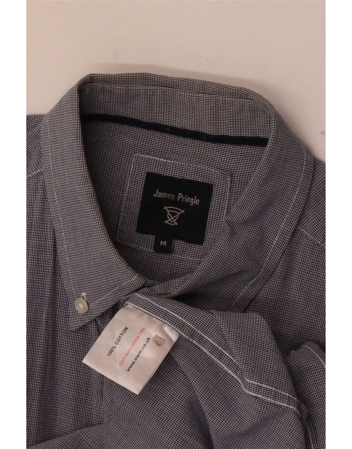 Camisa masculina James Pringle média azul marinho algodão houndstooth