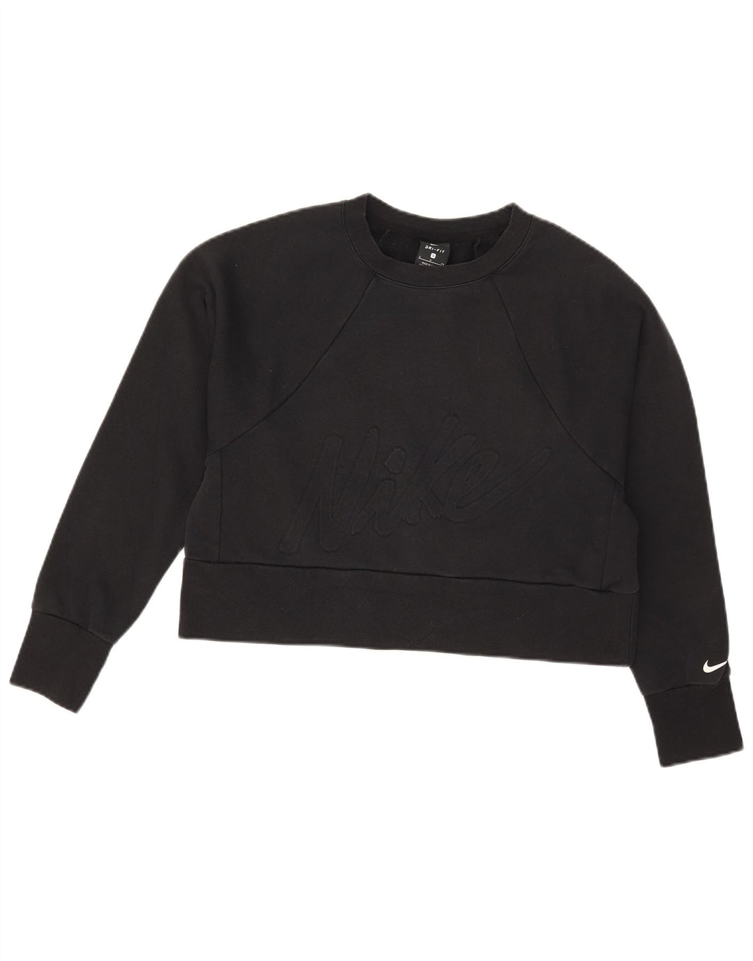 Moletom feminino Nike Dri Fit Graphic Oversized Jumper UK 10 Pequeno Preto