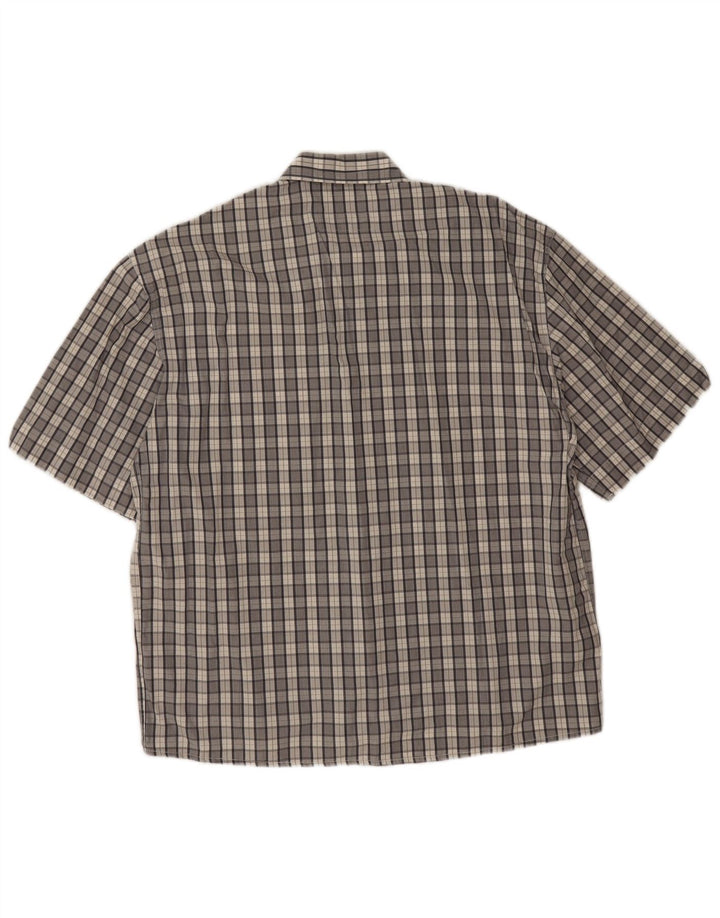 Camisa masculina de manga curta Armata Di Mare IT 50 xadrez cinza médio