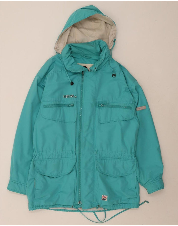 ELHO Mens Hooded Rain Jacket IT 48 Medium Blue Vintage Elho and Second-Hand Elho from Messina Hembry 