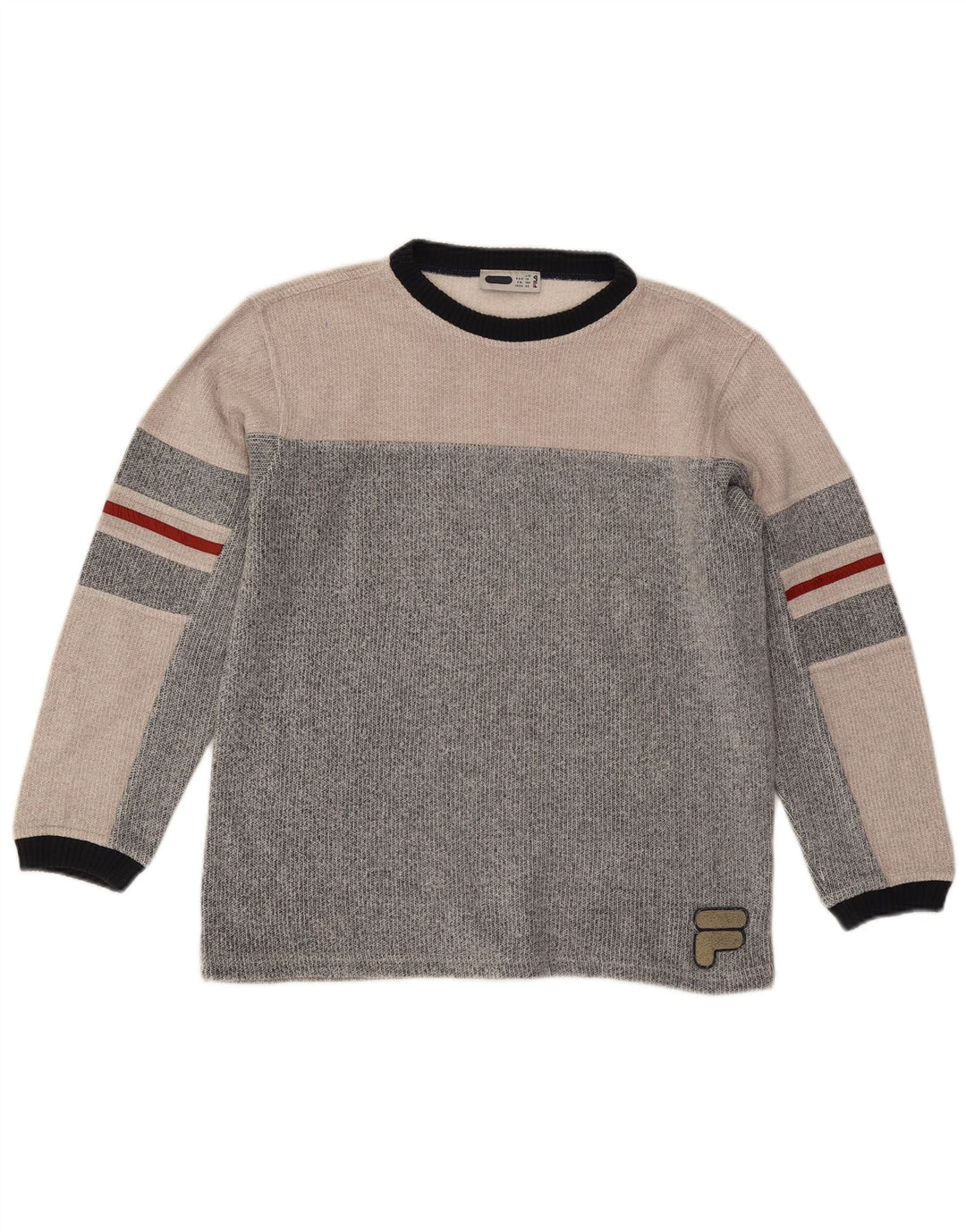Moletom Fila Boys Jumper 13-14 Anos Grande Bloco de Cores Cinza