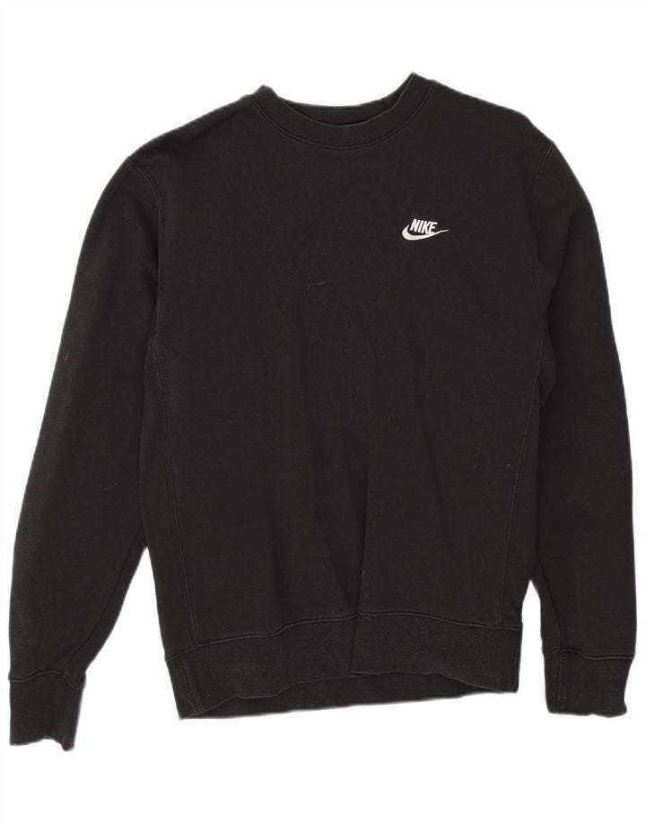 Nike masculino solto ajuste moletom jumper pequeno algodão preto