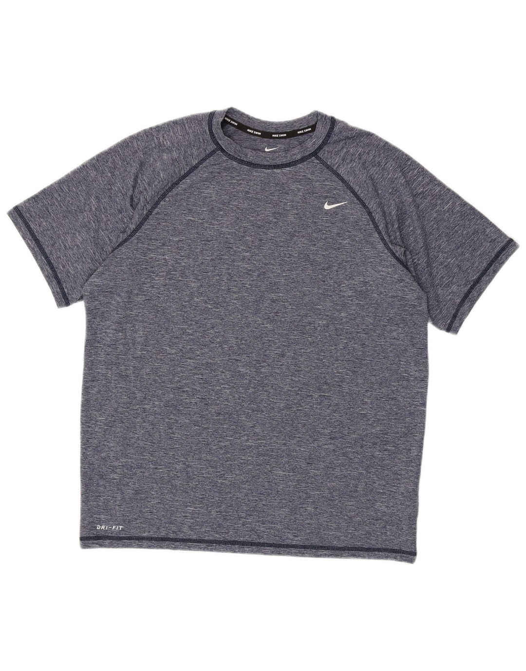 Camiseta masculina Nike Dri Fit Top grande poliéster manchado azul marinho