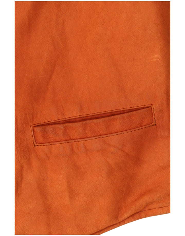 Colete de couro masculino vintage XL couro marrom